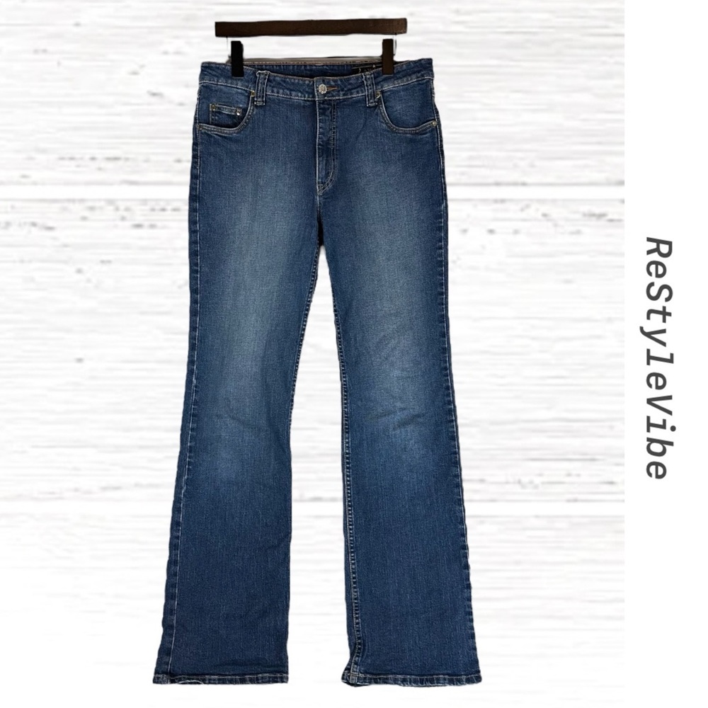 LAWMAN Women Size 13/14 Denim Jeans Stretch High Rise Fit Bootcut Style Vintage